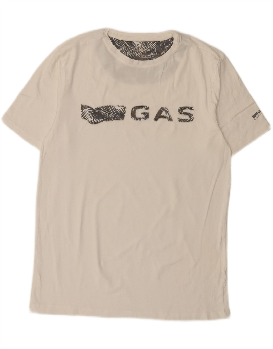 Gas Herren-T-Shirt mit Grafik, Größe L, aus weißer Baumwolle