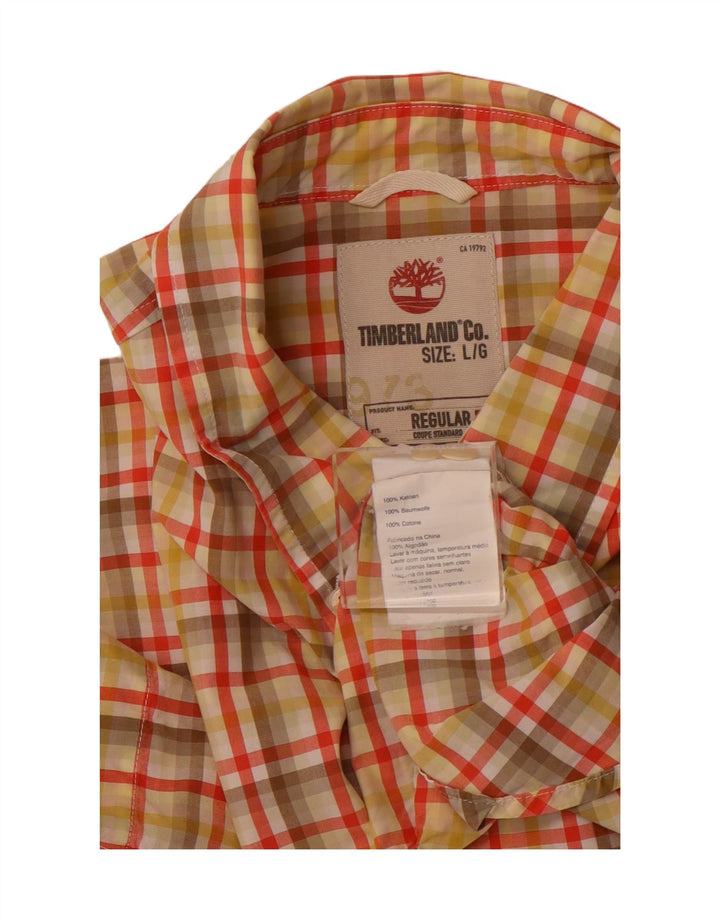 TIMBERLAND Herren Grant Fit Regular Fit Hemd, großes orangefarbenes Karomuster