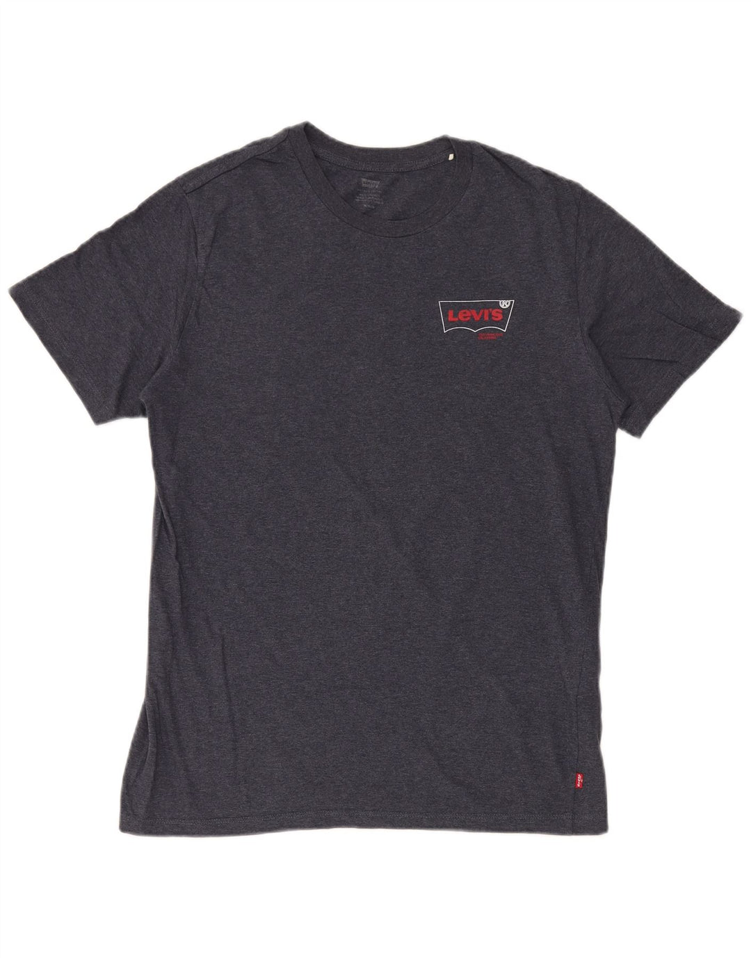 Levi's Herren-T-Shirt-Oberteil aus mittelblauer, melierter Baumwolle