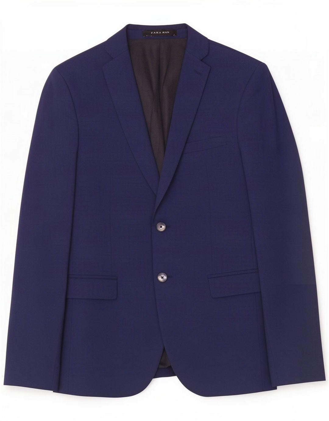 Zara Herren-Blazerjacke mit 2 Knöpfen, EU 48, Mittelmarineblau, Polyester