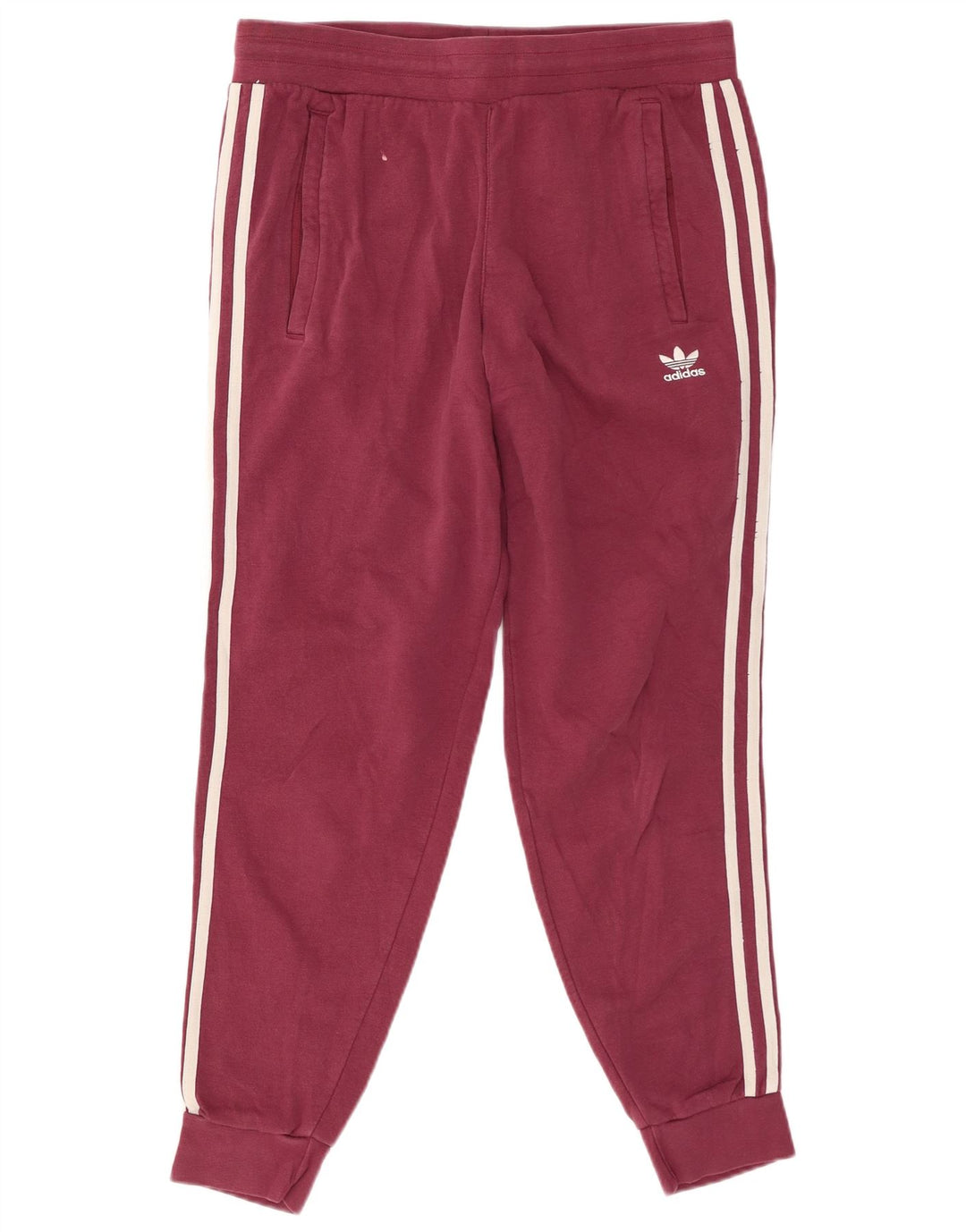 ADIDAS Herren-Trainingshose, Jogginghose, mittlere Baumwolle, Burgunderrot