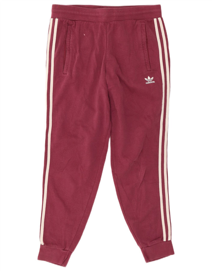 ADIDAS Herren-Trainingshose, Jogginghose, mittlere Baumwolle, Burgunderrot