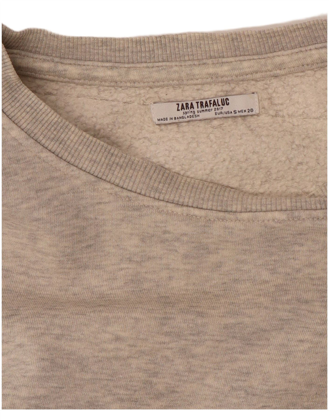 ZARA Womens Oversized Crop Sweatshirt Jumper UK 10 Small Grey