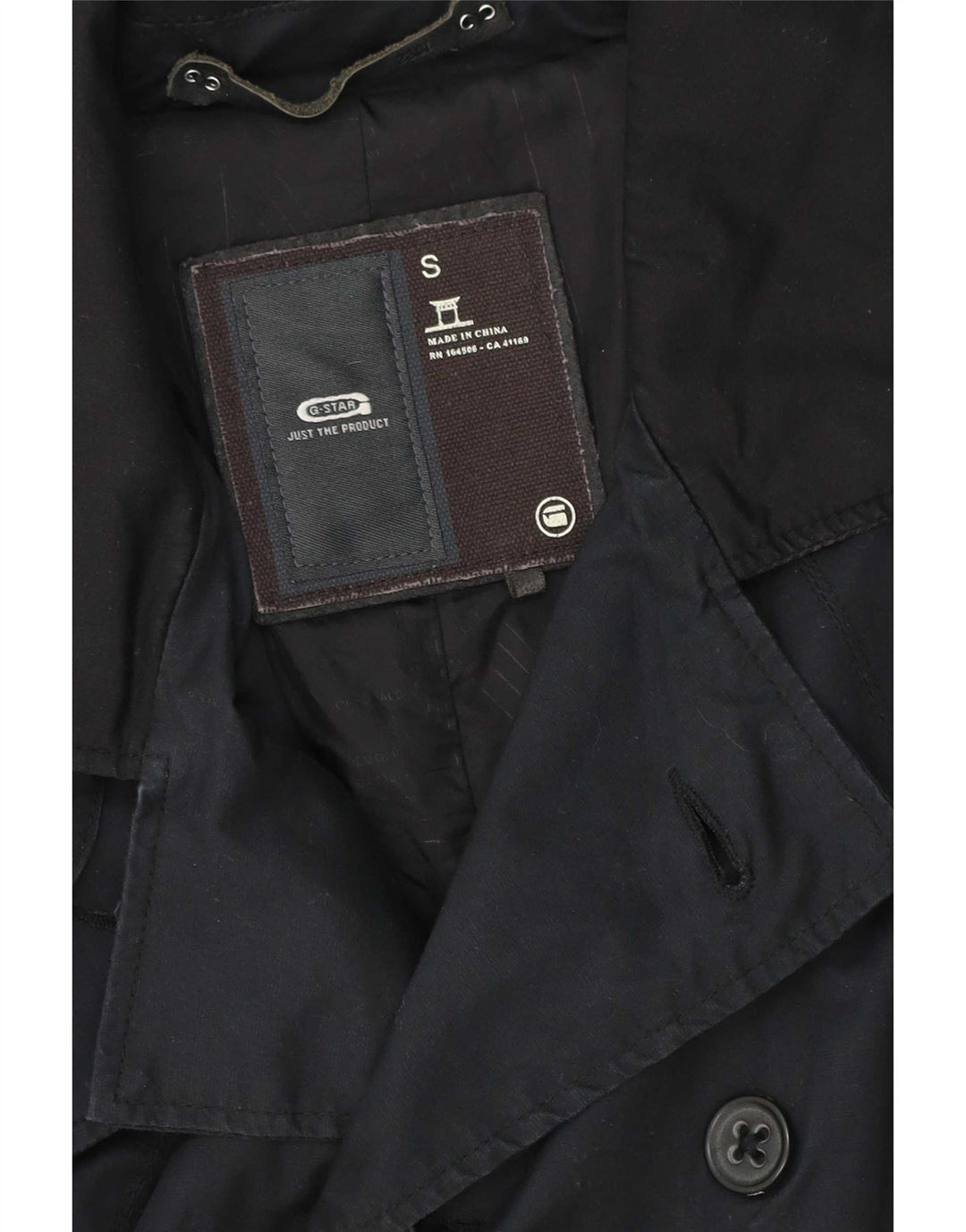 G-Star Herren Zweireihiger Trenchcoat UK 36 Small Marineblau