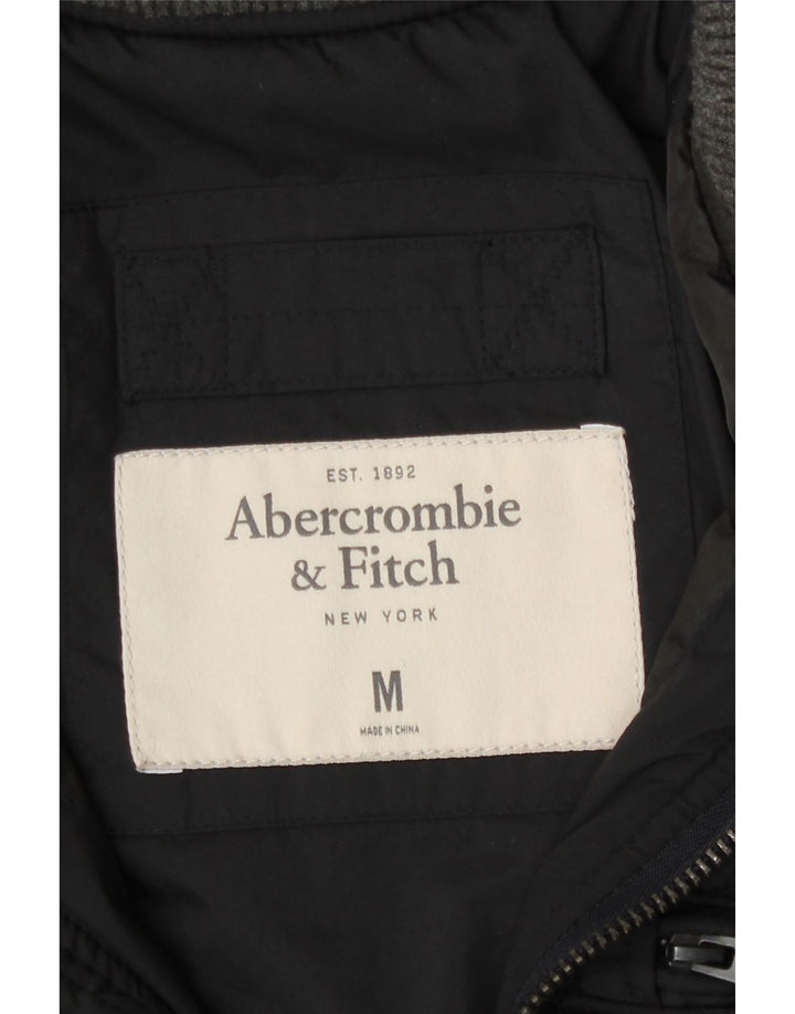 Abercrombie & Fitch Herren Steppjacke UK 38 Medium Schwarz Polyester