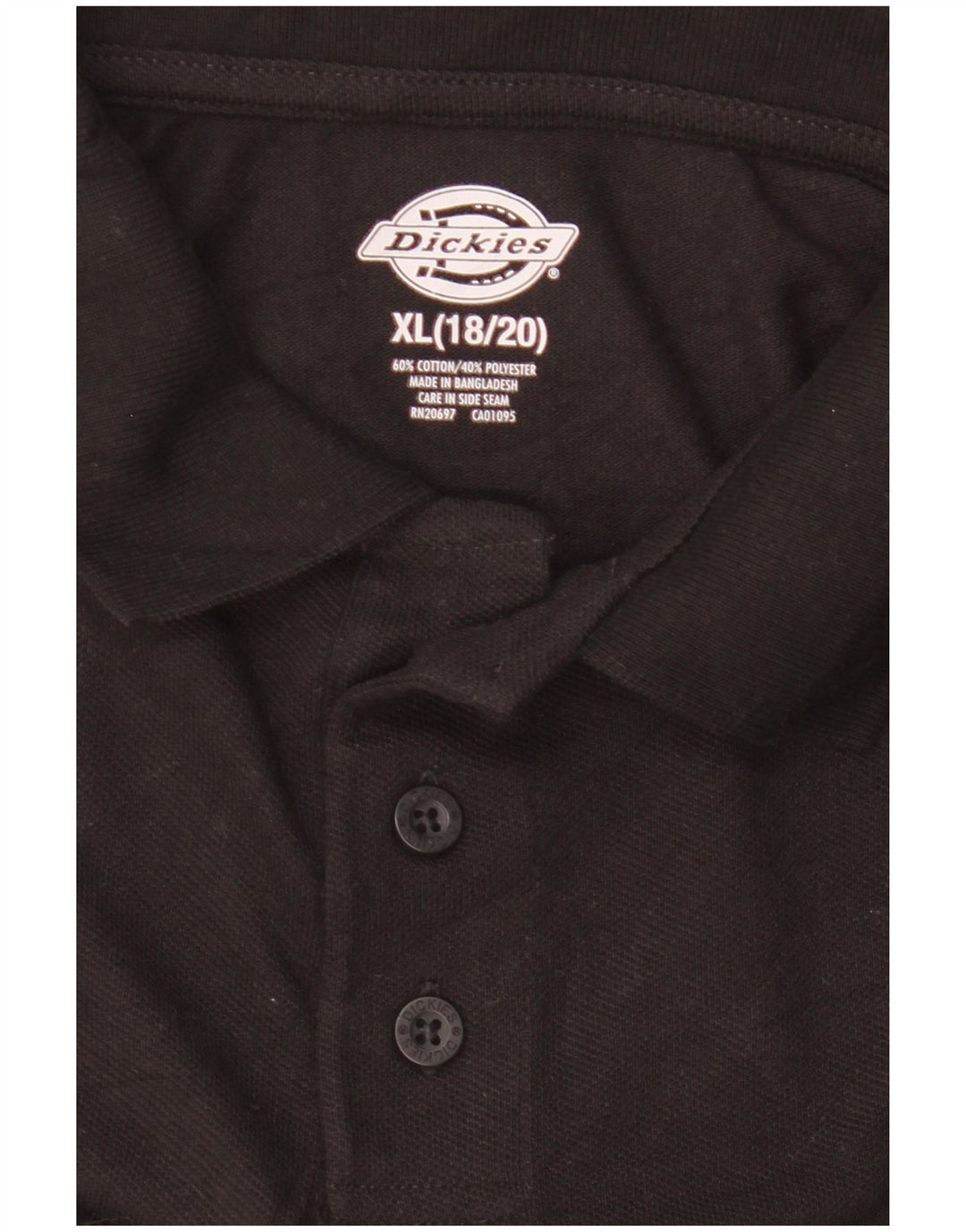 Dickies Jungen-Poloshirt, Größe 18/20 XL, schwarze Baumwolle