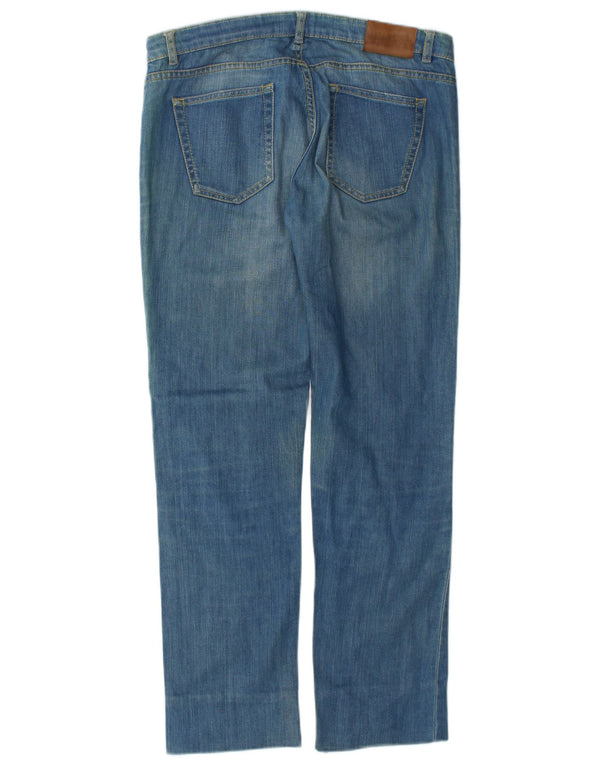 Zara Damen Distressed Straight Jeans EU 40 Medium W30 L29 Blaue Baumwolle