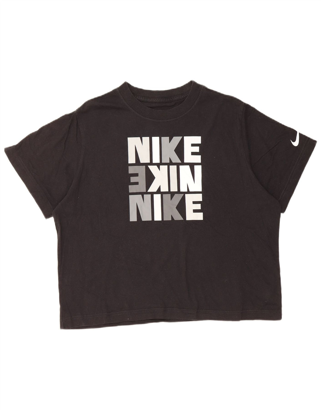 NIKE Mädchen Loose Fit Crop Graphic T-Shirt Top 13–14 Jahre XL Schwarz