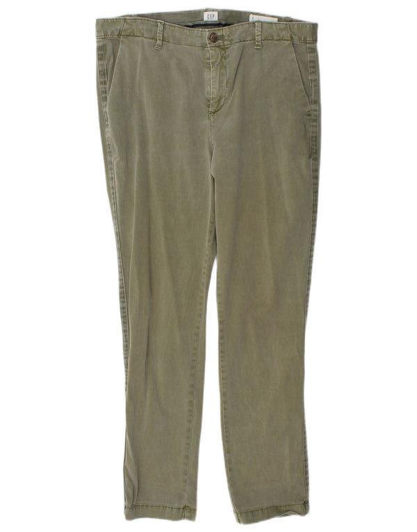 Gap Damen Girlfriend Slim Fit Chinohose US 10 Large W34 L29 Grün