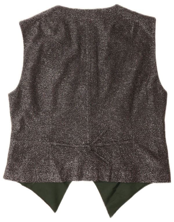VINTAGE Damen Weste UK 12 Mittelgrau meliert
