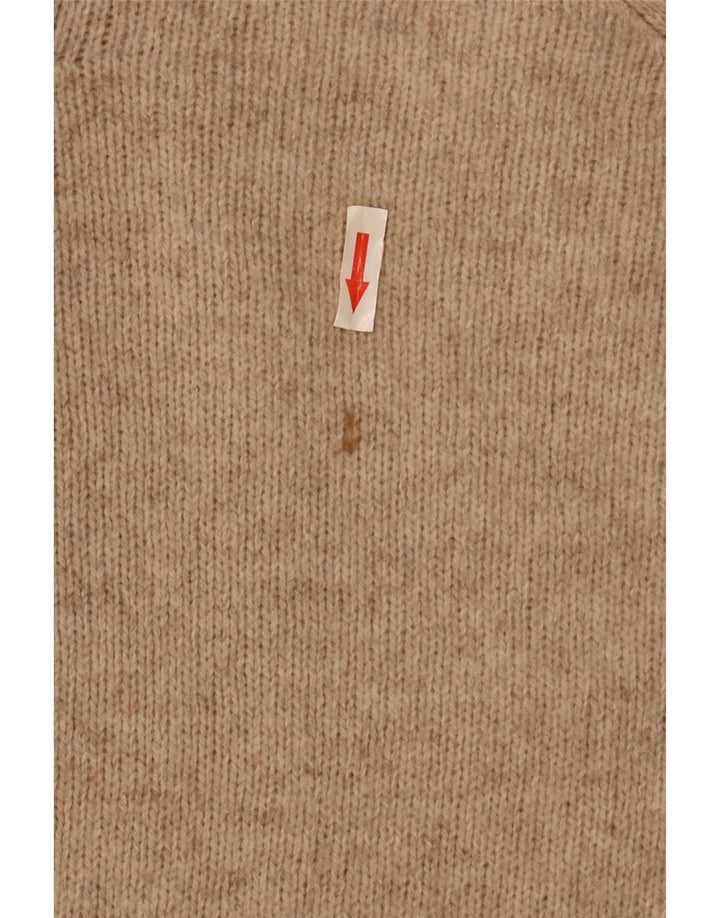 Zara Herren-Pullover mit V-Ausschnitt, große beige Wolle