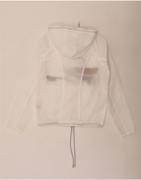 Fila Damen-Trainingsanzugoberteil mit grafischer Kapuze, Gr. 10, Größe S, Weiß, Polyester