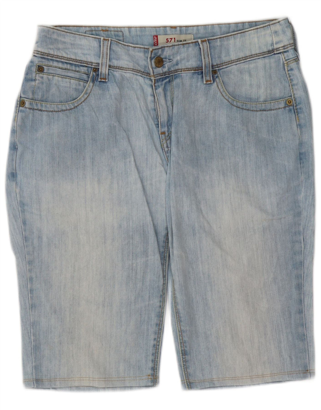Levi's Damen 571 Slim Fit Denim Shorts W31 Mittelblaue Baumwolle