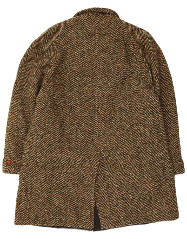 Vintage Herrenmantel IT 52 XL Khaki Herringbone Schurwolle