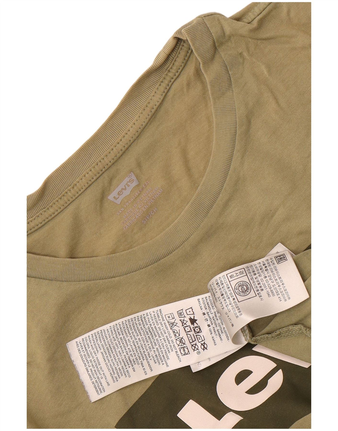 Levi's Herren-T-Shirt mit Grafik, Größe S, Khaki, Baumwolle