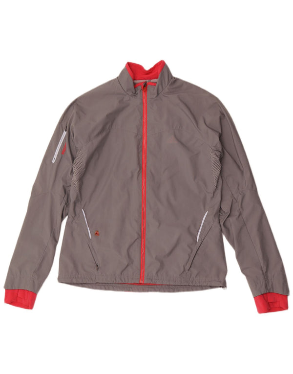 Adidas Damen-Trainingsanzug-Top-Jacke, UK 16, großes graues Colourblock-Polyester