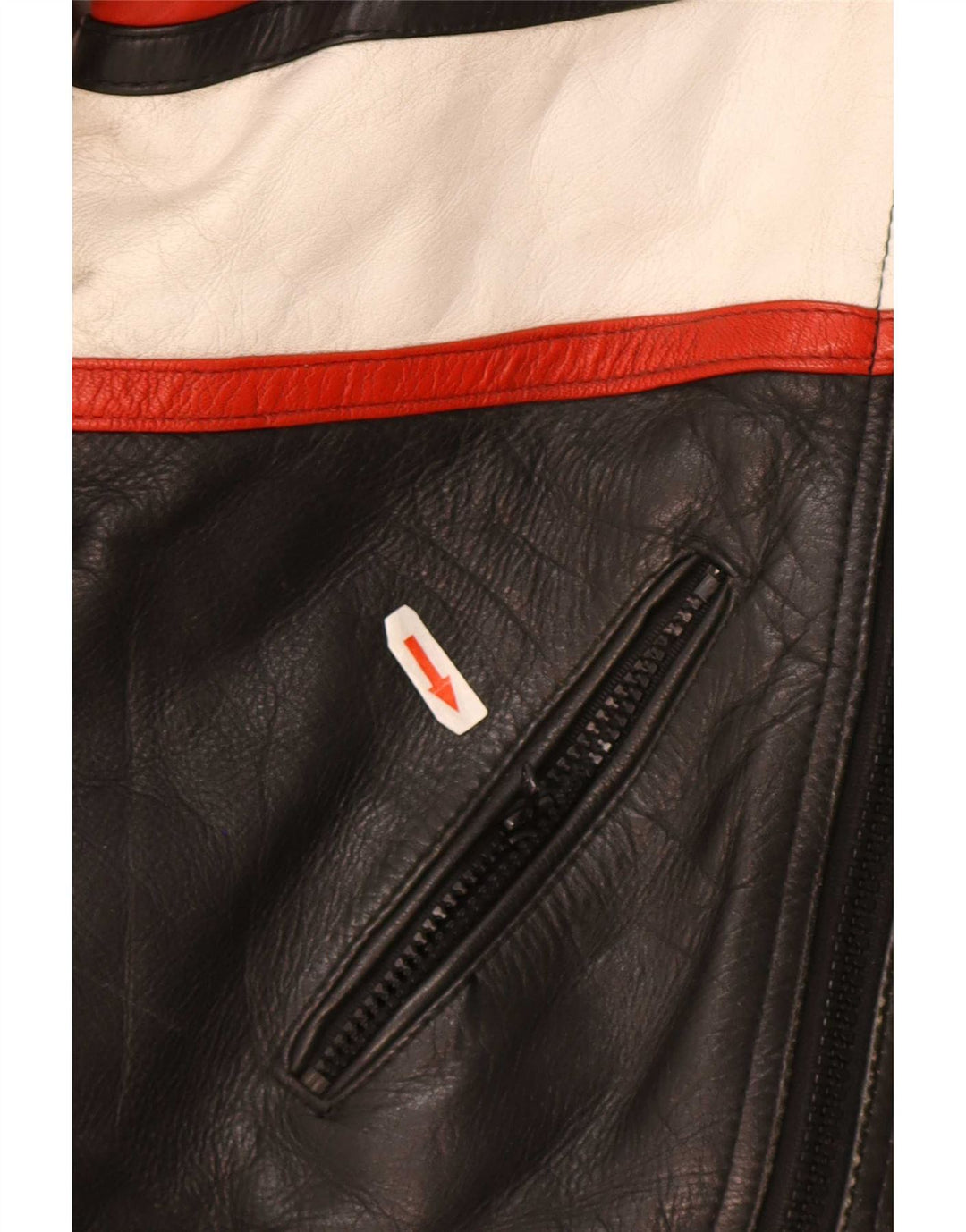 Sportex Herren Racer Jacke IT 44 XS Schwarz Colourblock Leder