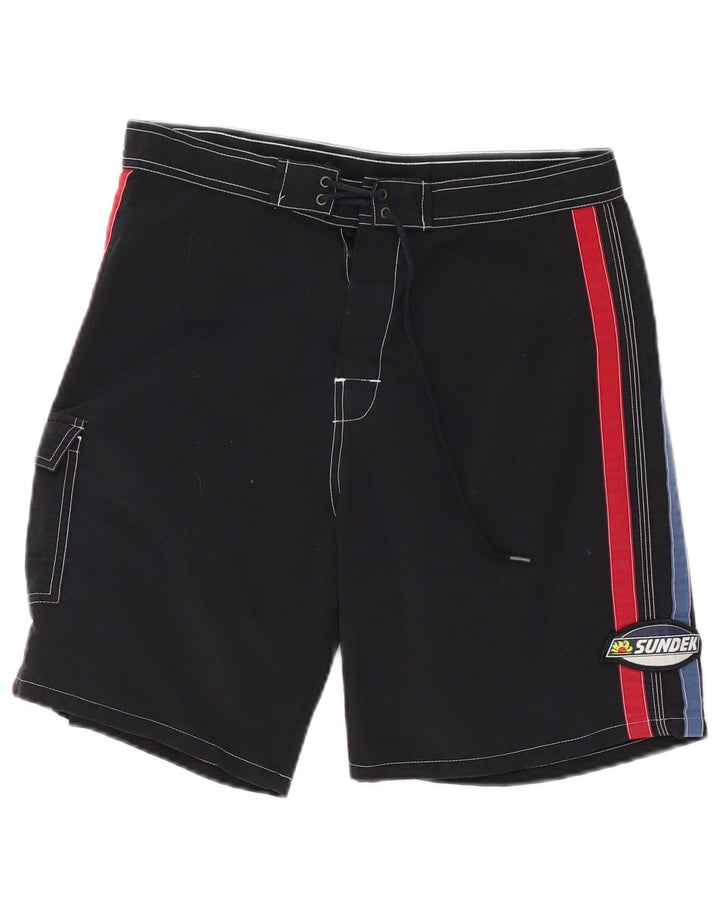 Sundek Herren-Badeshorts, Mittelschwarzes Colourblock-Nylon