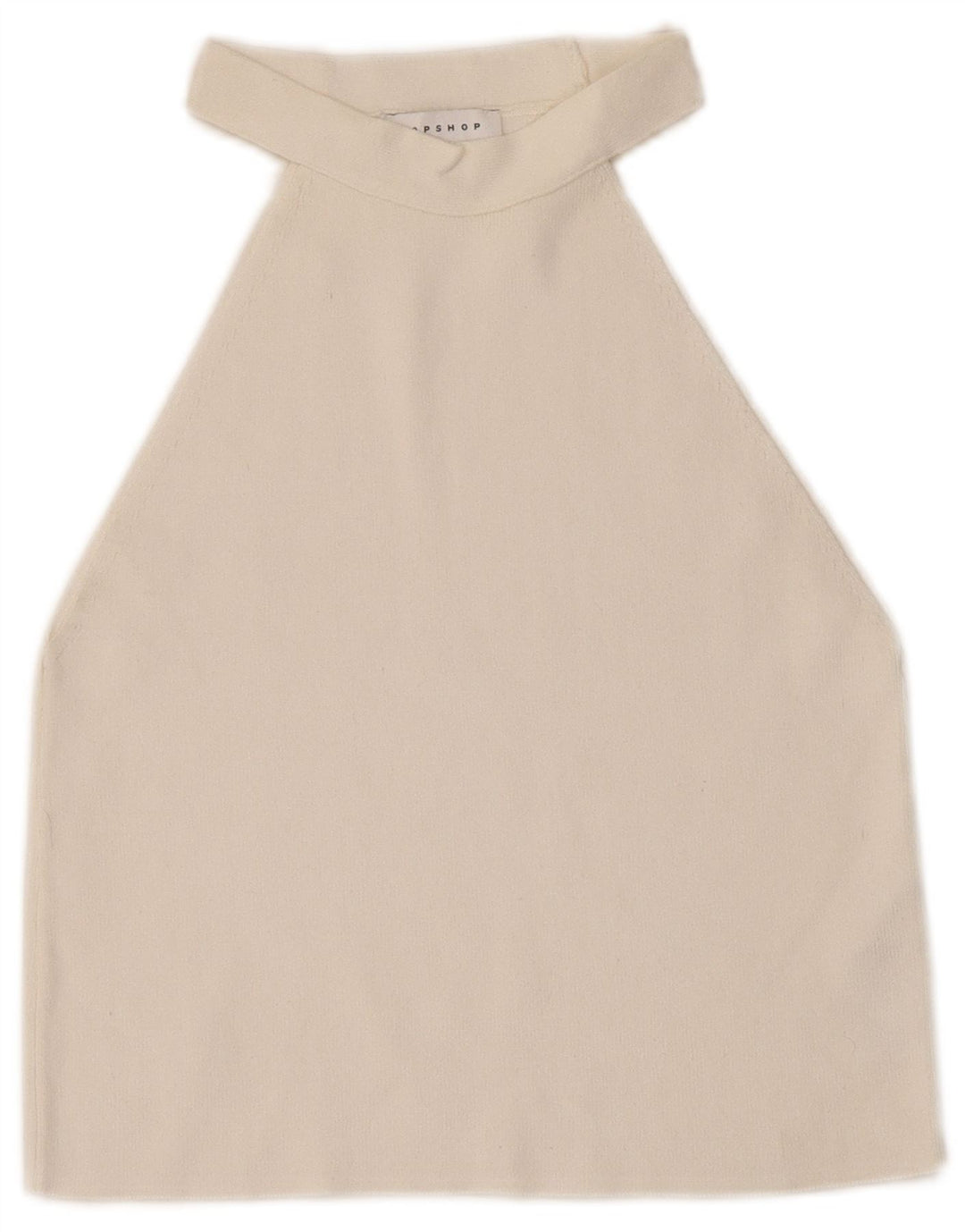 Topshop Damen Crop Neckholder Top UK 8 Small Weiße Viskose
