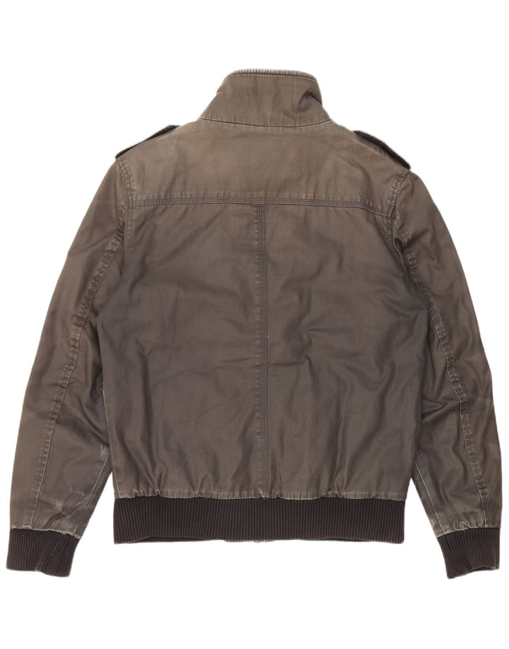 Jack & Jones Herren Militärjacke UK 36 Small Graue Baumwolle