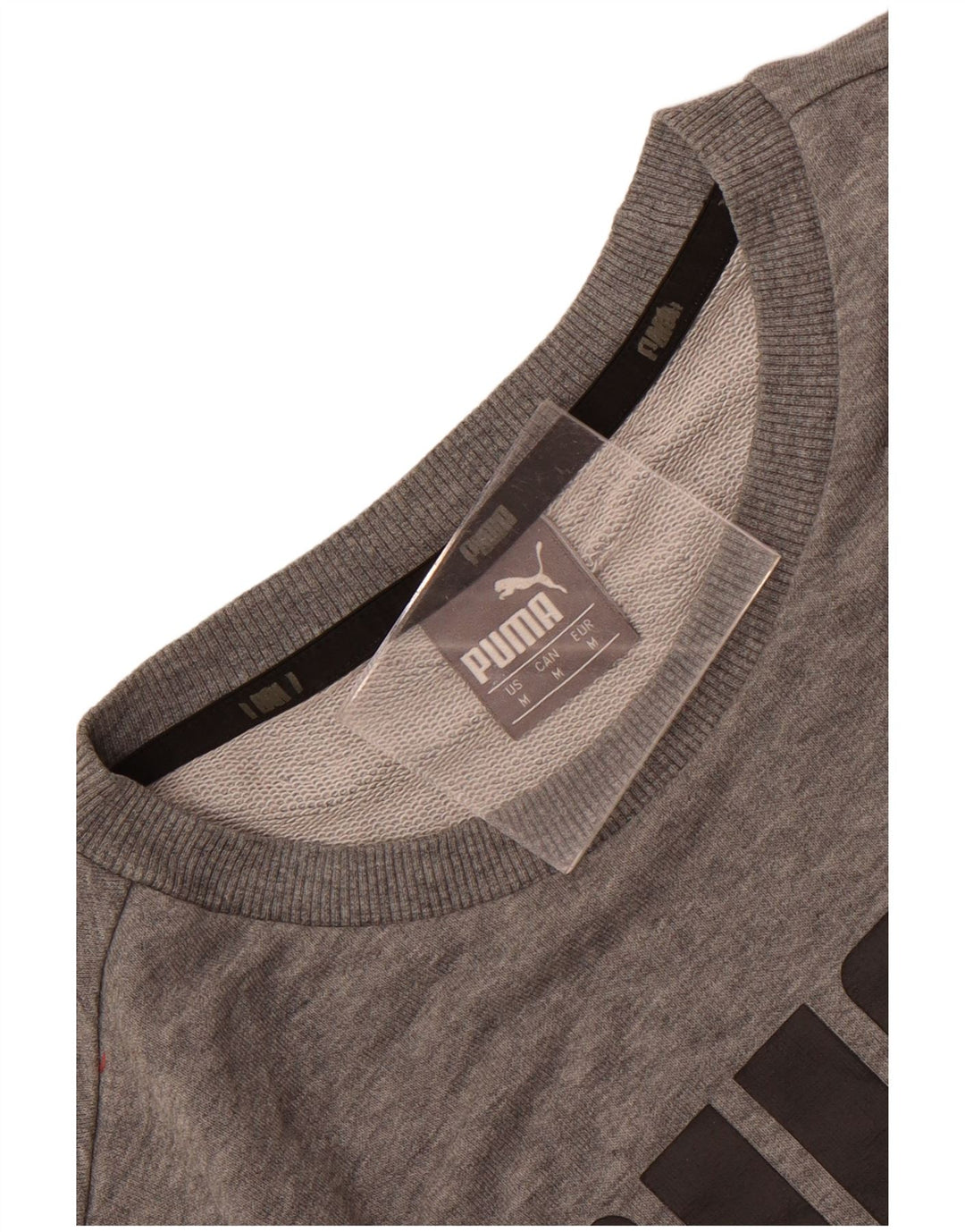 Puma Herren Grafik-Sweatshirt-Pullover aus mittelgrau gesprenkelter Baumwolle