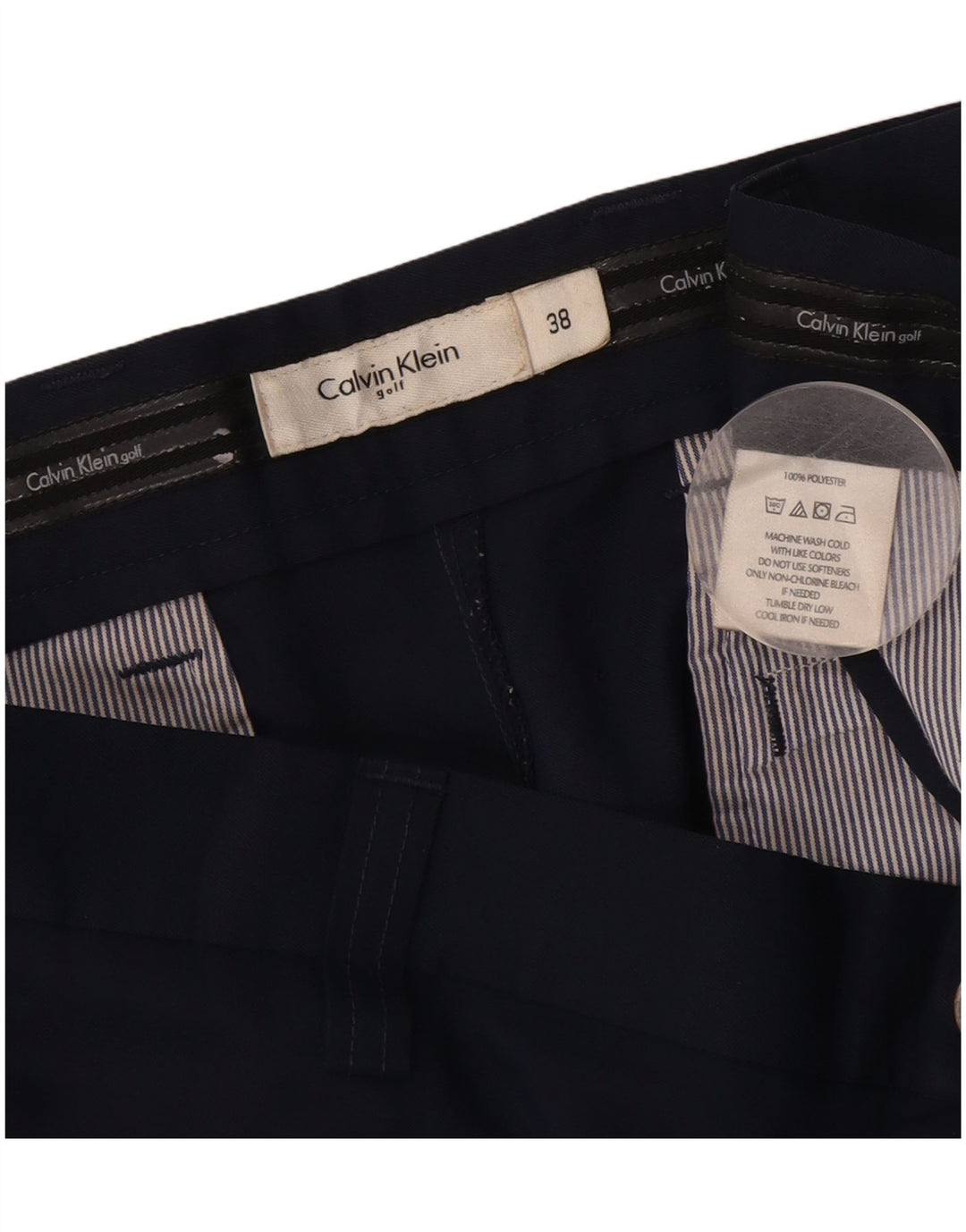 CALVIN KLEIN Herren Chinoshorts W38 XL Marineblaues Polyester