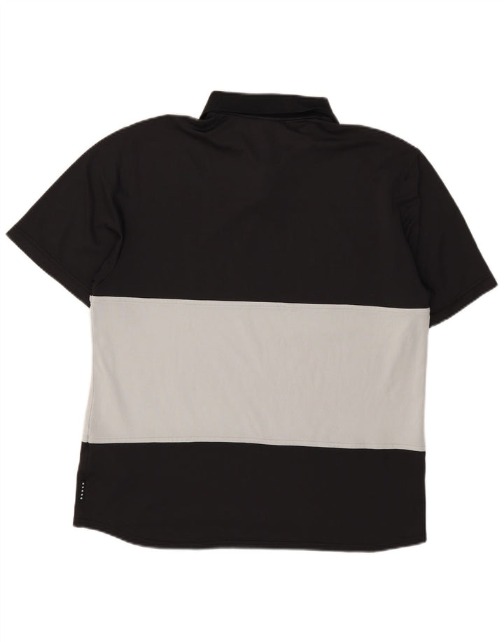 Nike Herren-Poloshirt, Größe S, Schwarz, Colourblock-Polyester
