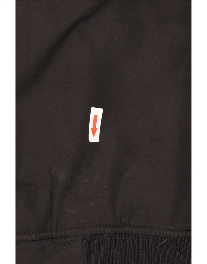 Zara Damen Sherpa Bomberjacke UK 14 Medium Schwarz Polyester