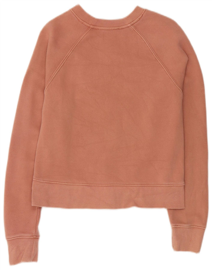 ZARA Damen Crop Sweatshirt Pullover UK 6 XS Rosa Baumwolle