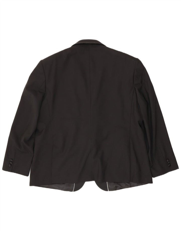 Pierre Cardin Herren-Blazer mit 1 Knopf, UK 52 6XL, schwarzes Polyester