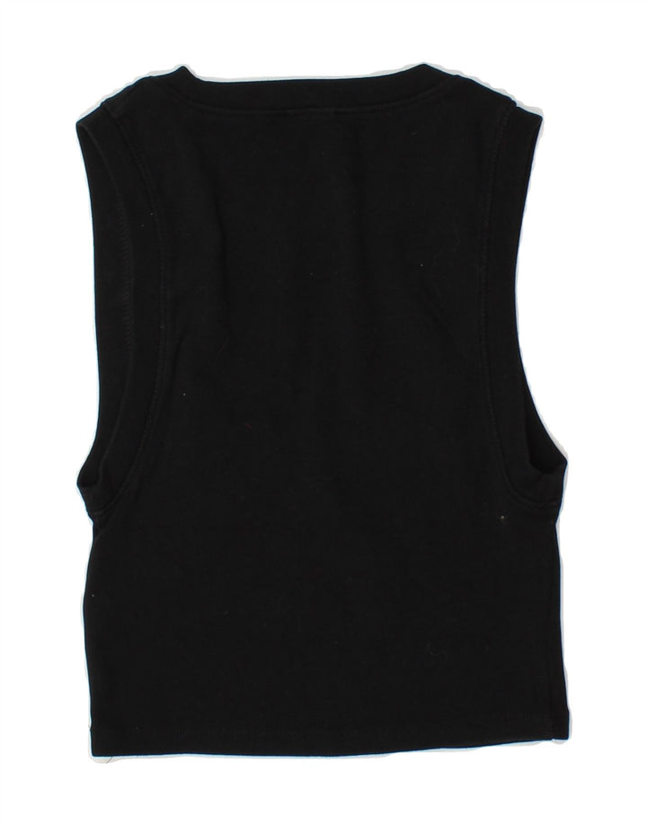 ZARA Womens Crop Vest Top UK 14 Large Black Cotton Vintage Zara and Second-Hand Zara from Messina Hembry 