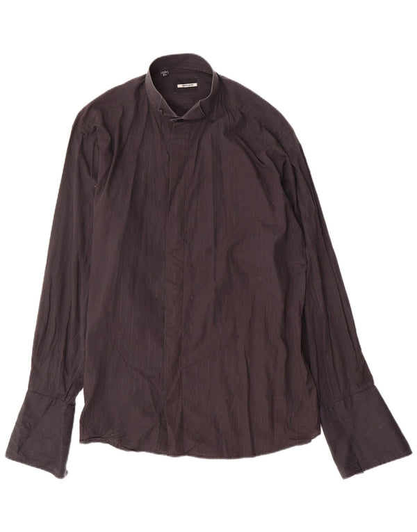 PIERRE CARDIN Mens Formal Shirt Size 16 1/2 41 Large Black Pinstripe