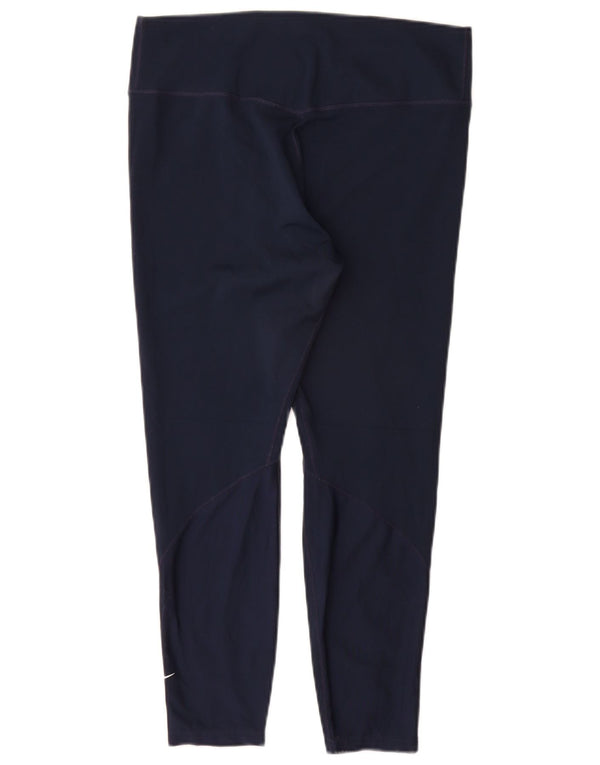Nike Damen Dri Fit Crop Leggings UK 14 Large Marineblau