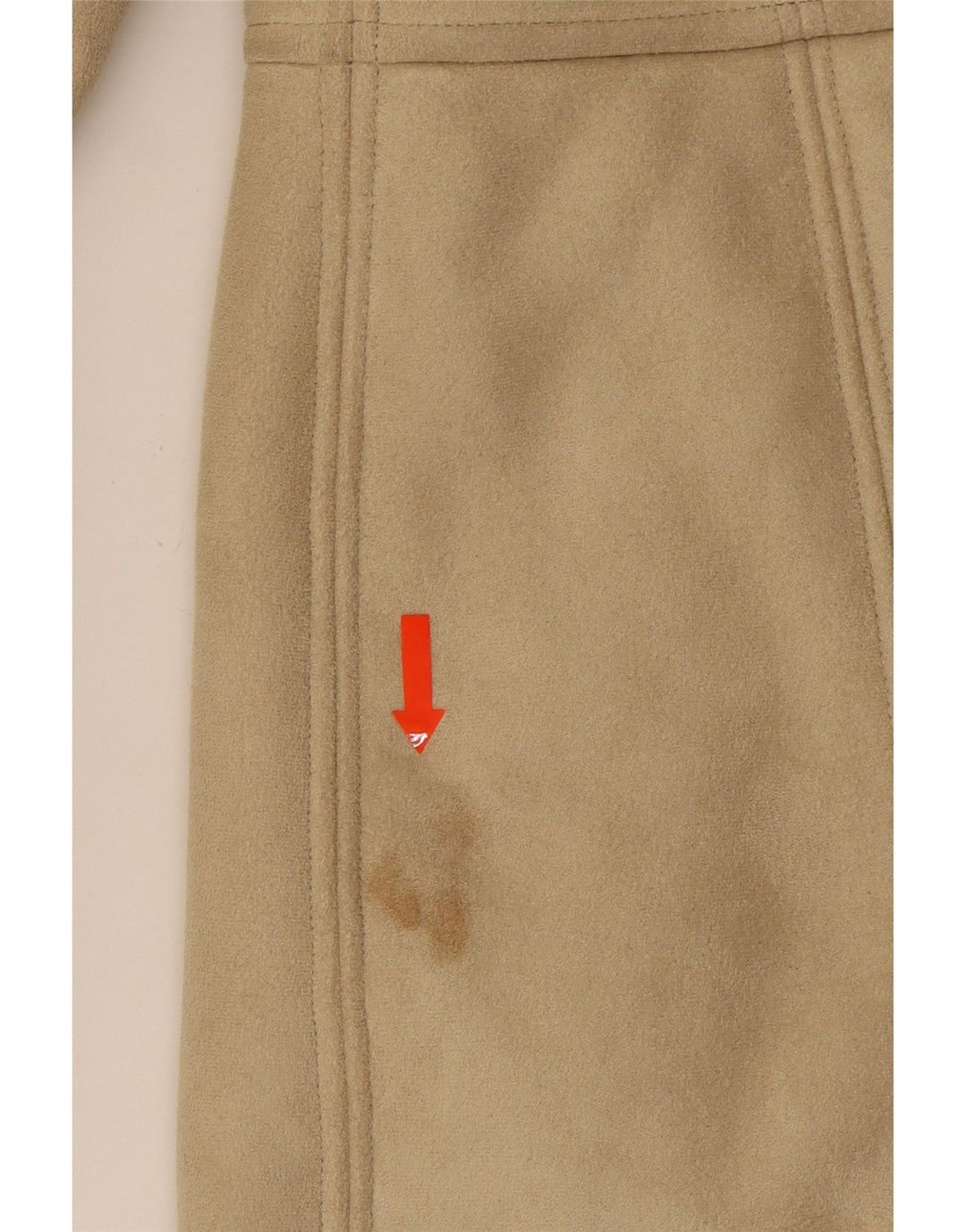 VINTAGE Womens Sherpa Overcoat UK 14 Medium Beige Polyester Vintage Vintage and Second-Hand Vintage from Messina Hembry 