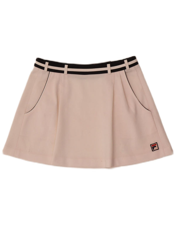 Fila Mini-Tennisrock für Damen, UK 12, Mittelweiß, gestreift, Polyester