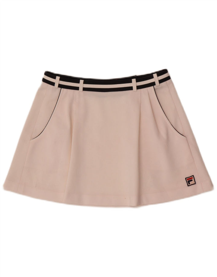 Fila Mini-Tennisrock für Damen, UK 12, Mittelweiß, gestreift, Polyester