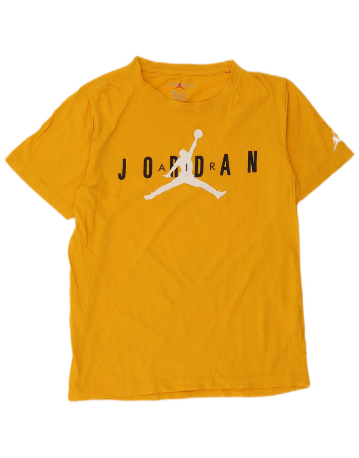 JORDAN Grafik-T-Shirt für Jungen, 13–14 Jahre, XL, gelbe Baumwolle