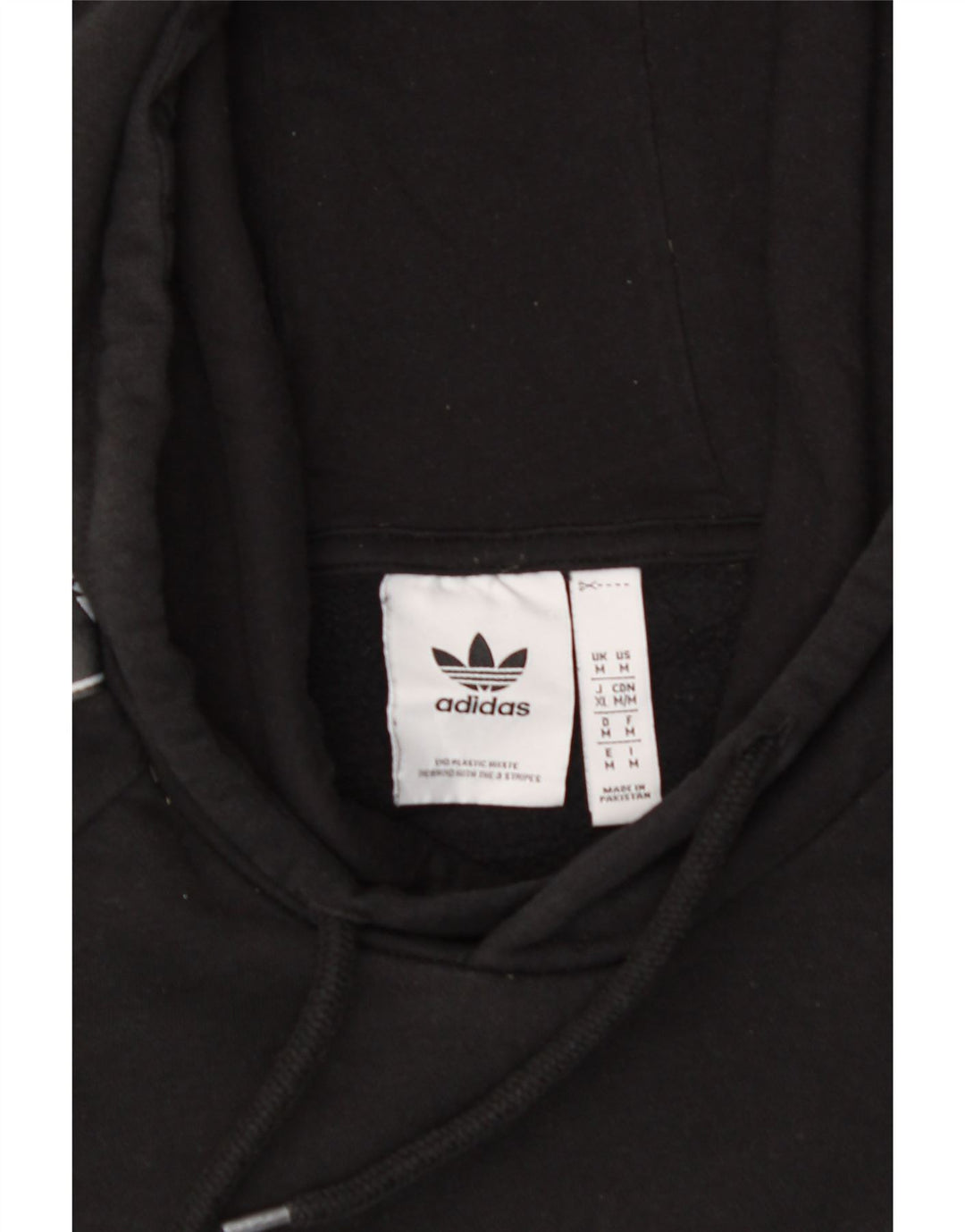 ADIDAS Mens Graphic Hoodie Jumper Medium Black Vintage Adidas and Second-Hand Adidas from Messina Hembry 