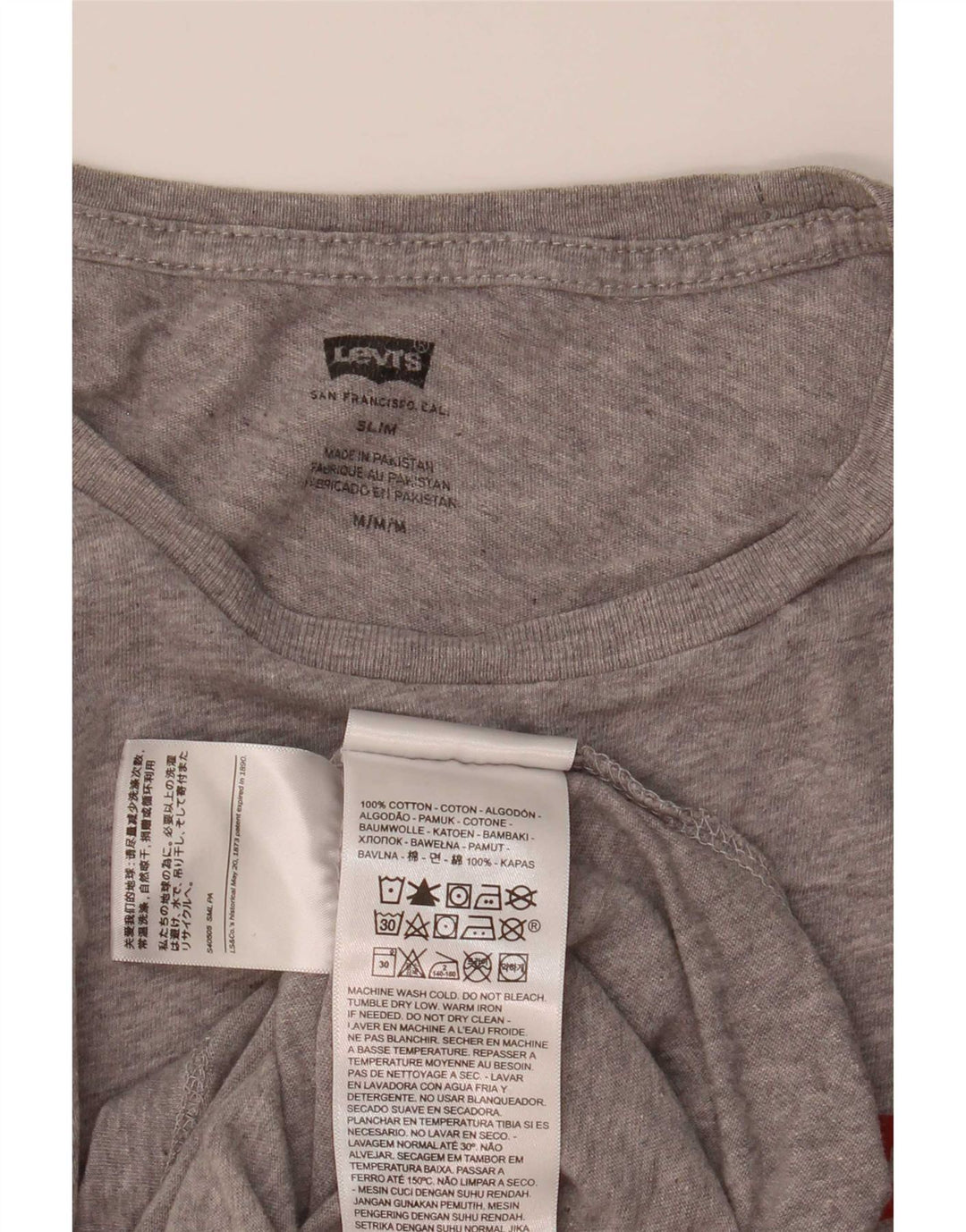 Levi's Damen Slim T-Shirt Top UK 12 Mittelgrau meliert