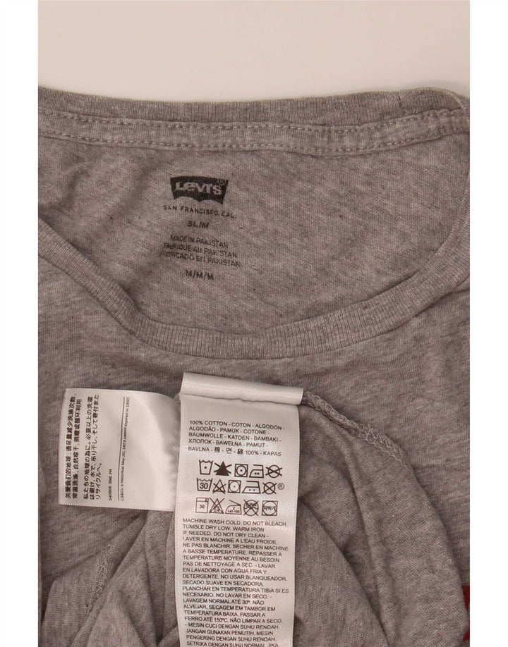 Levi's Damen Slim T-Shirt Top UK 12 Mittelgrau meliert