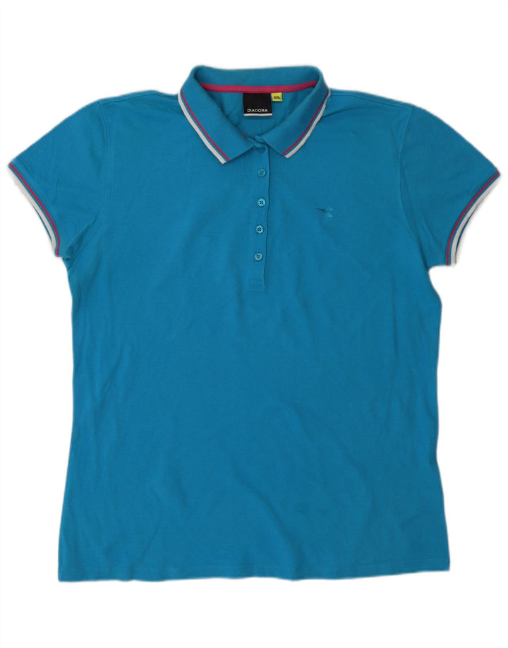 DIADORA Damen Poloshirt UK 20 2XL Blau