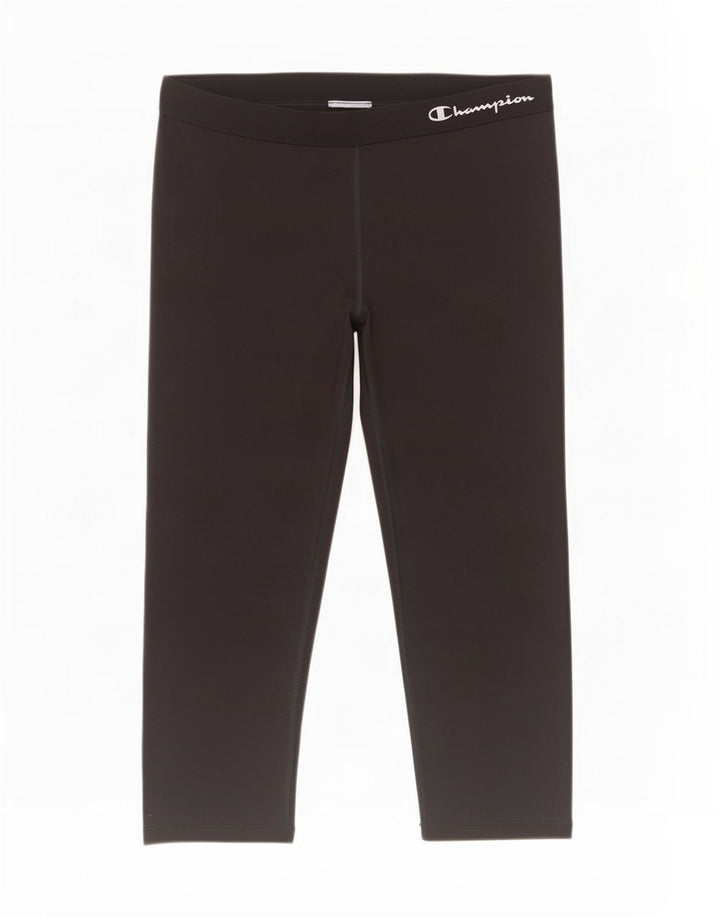 Champion Damen Capri-Leggings mit Grafik, UK 14, mittelschwarz