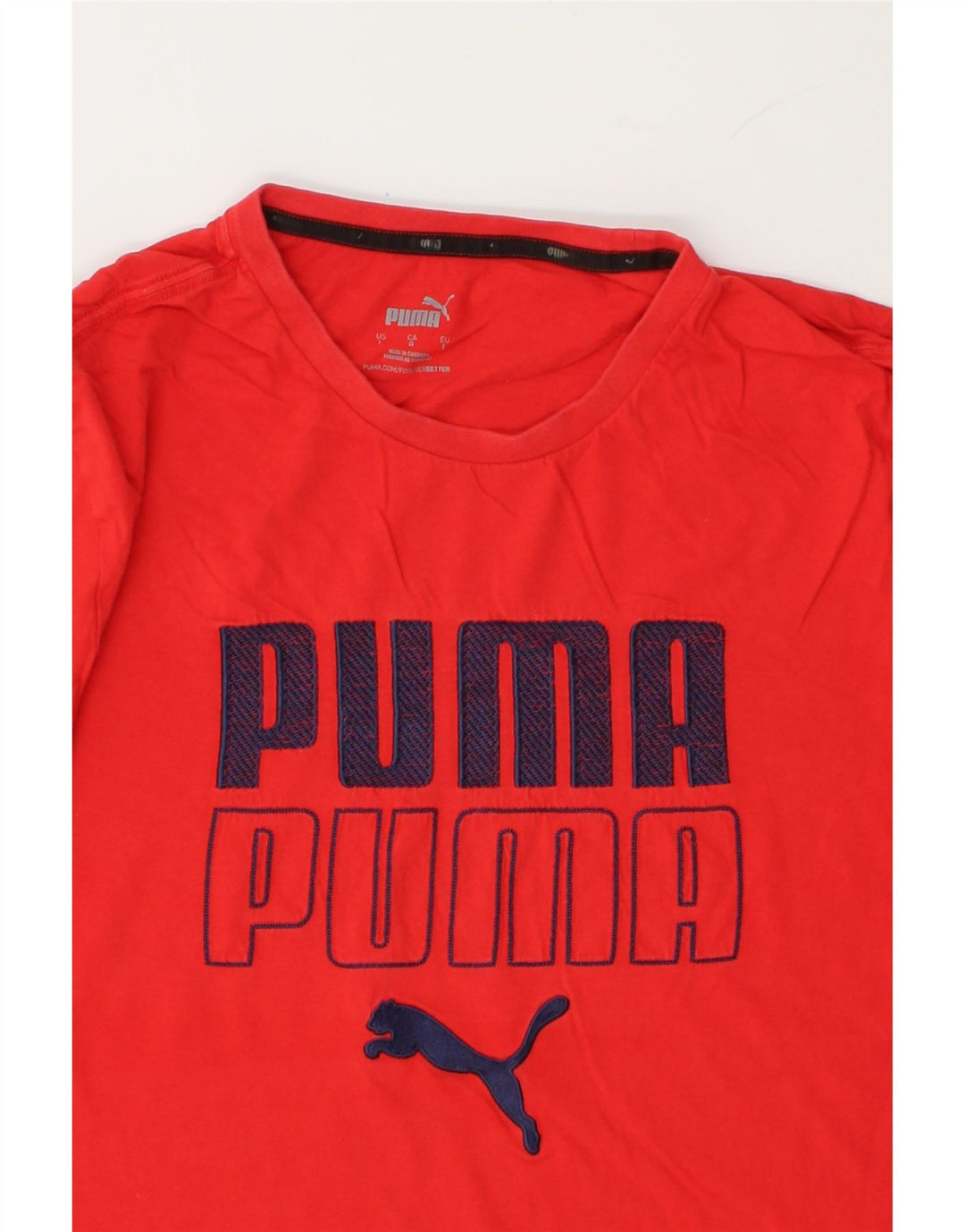PUMA Mens Graphic T-Shirt Top Small Red Cotton Vintage Puma and Second-Hand Puma from Messina Hembry 