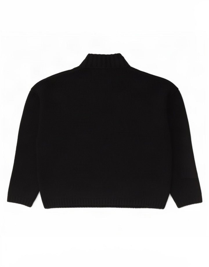 St. Bernard Rollkragenpullover für Damen, UK 14, Größe L, schwarze Wolle