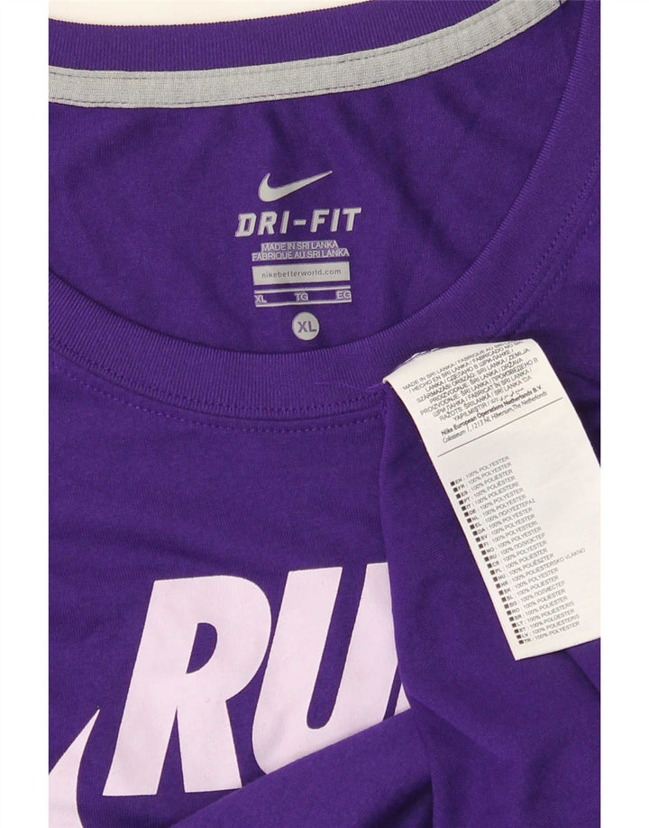 Nike Herren Dri Fit Graphic T-Shirt Top XL Lila Polyester