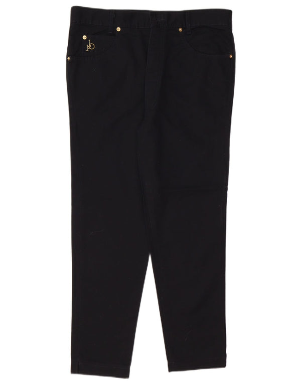 ROCCOBAROCCO Damen Slim Cropped Jeans IT 48 XL W34 L25 Schwarze Baumwolle