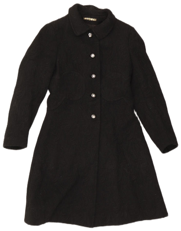 Happening Womens Overcoat IT 44 Medium Black Paisley