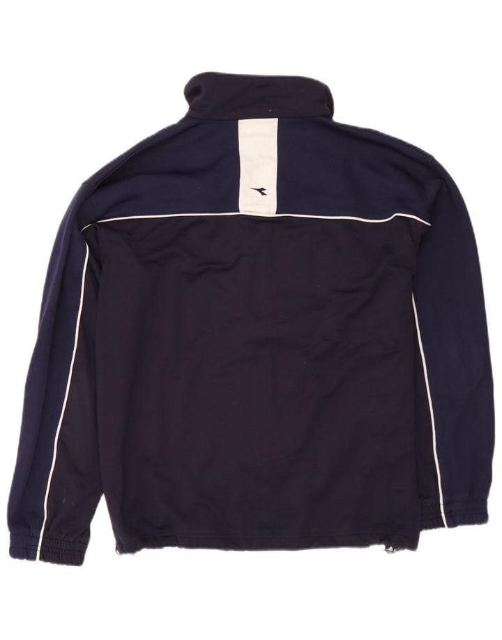 Diadora Herren-Trainingsanzug-Top-Jacke, UK 38, mittleres Marineblau, Farbblock