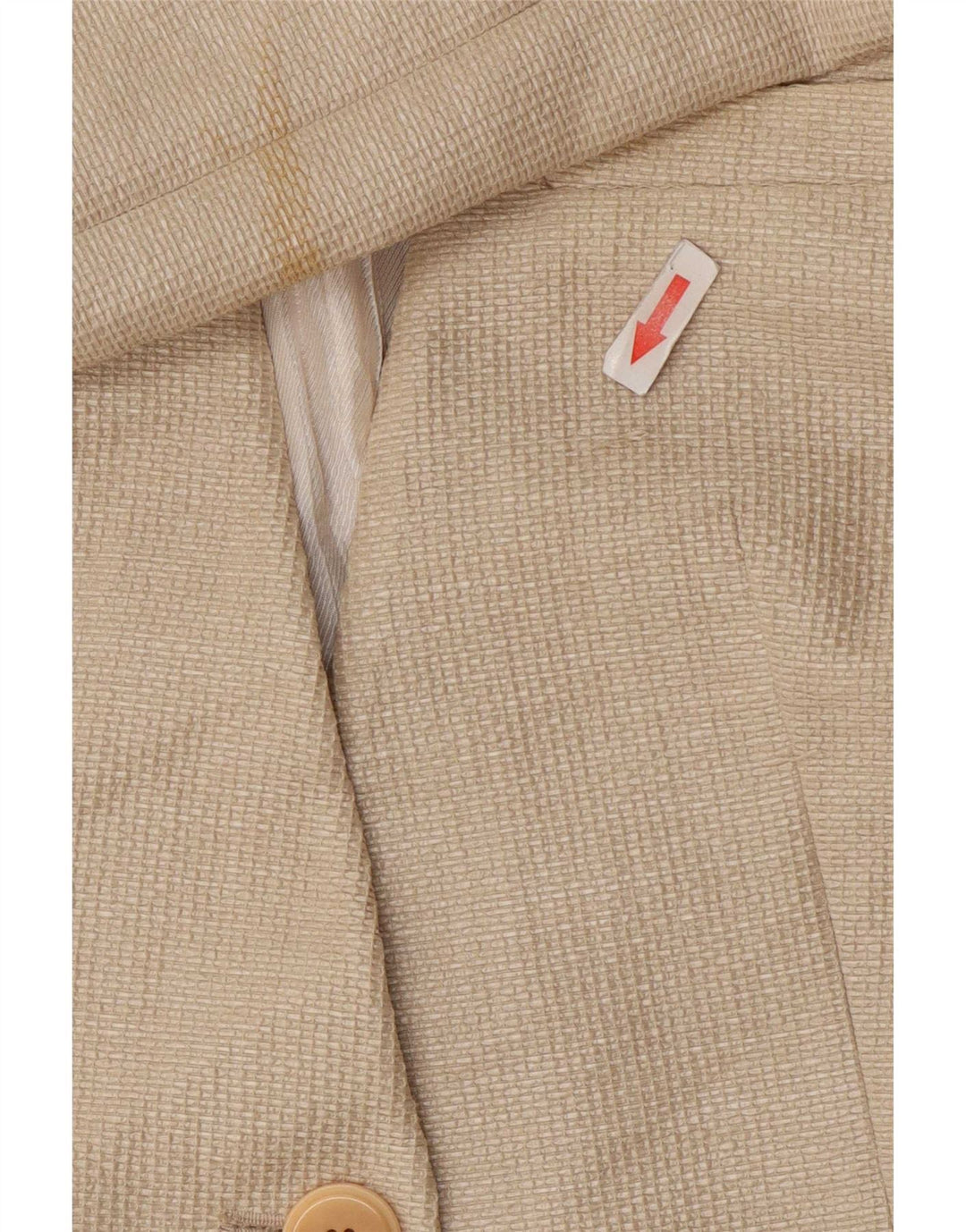 Zara Damen Blazer Jacke UK 12 Mittelbeige Baumwolle