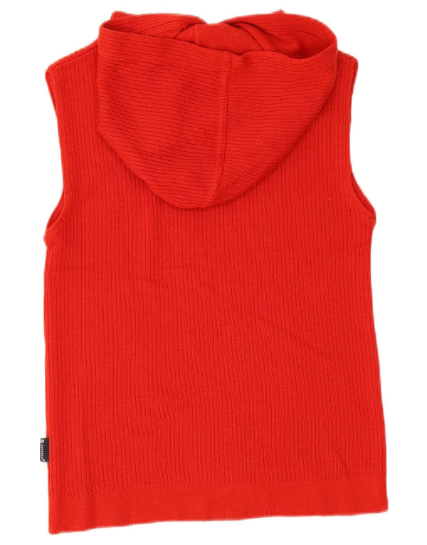 Superga Damen Crop Hooded Vest Tank Top UK 10 Small Rote Wolle